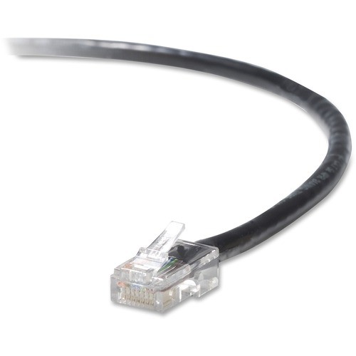 5FT CAT5E SNAGLESS PATCH CABLE, UTP, BLACK PVC JACKET, 24AWG, T568B, 50 MICRON,