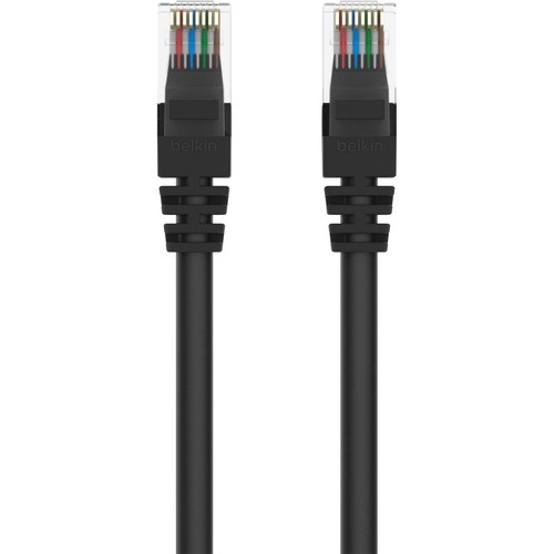 4FT CAT5E SNAGLESS PATCH CABLE, UTP, BLACK PVC JACKET, 24AWG, T568B, 50 MICRON,