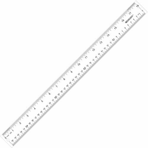 Clear Flexible Acrylic Ruler, Standard/metric, 18" Long, Clear