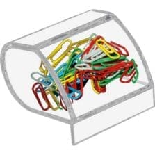 Paperclip Holder, Acrylic, 3"Wx2-3/4"Dx3-1/2"H, Clear