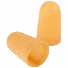 Rubber Finger Tips, Large, 3/4" Diameter, 1 DZ, Amber