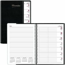 Weekly Planner, Hourly Appt, 8-1/2"x6-3/4", Phone/Addr. Sec, BK