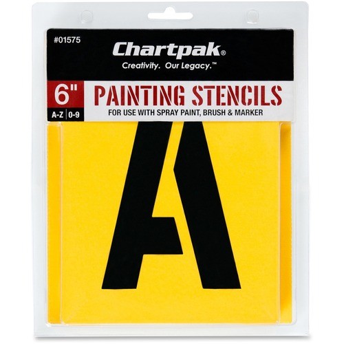 Stencil Numbers/Letters,Painting, 6", 36/ST, Yellow