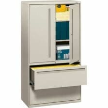 Lateral File, w/Storage Case, 2-Drawer, 36"x18"x64-1/2", GY