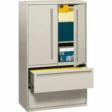 Lateral File, w/Storage Case, 2-Drawer, 42"x18"x64-1/2", GY