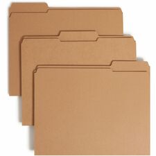 File Folders, 1 Fastener, 1/3-cut Tab, Letter, 50/BX, Kraft