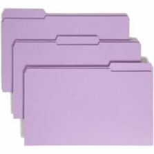 File Folder, 1/3 AST 2-Ply Tab Cut, Legal, 100/BX, Lavender