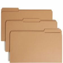 File Folders, 1 Fastener, 1/3-cut Tab, Legal, 50/BX, Kraft