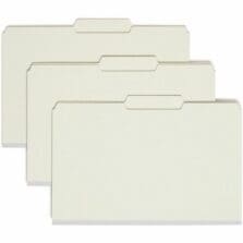 Pressboard Folders, w/Fasteners, 2"Exp, Lgl, 25/BX, Gray Green