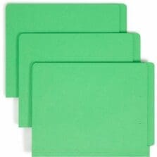 Folders, Straight-Cut End Tab, Letter, 9-1/2"H, 100/BX, GN