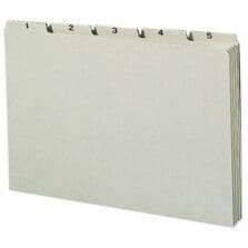 File Guide, Pressboard, 1/5 Cut, Labeled 1-31, Legal, Gray Green