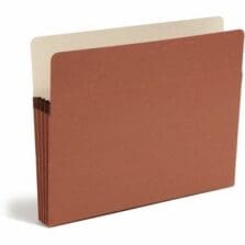 File Pocket, 3-1/2"Exp, Straight Cut, Ltr, 25/BX, RDR
