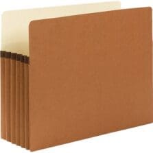 File Pocket, 5-1/4"Exp, Straight Cut, Ltr, 50/BX, RDR