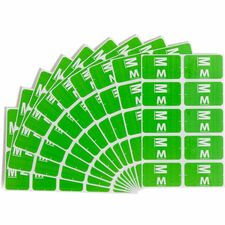 Color Coded Label, "M", 100/PK, Light Green
