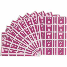 Color Coded Label, "R", 100/PK, Purple