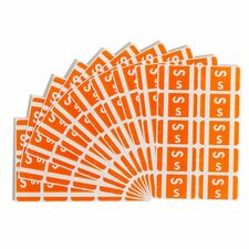 Color Coded Label, "S", 100/PK, Orange