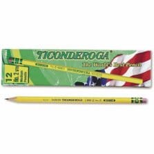 Ticonderoga Pencil, w/ Eraser, No.2-1/2 Med.Firm, 12ea/DZ, YW
