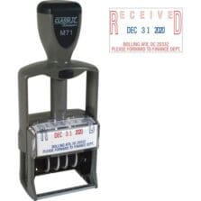 Self-Inking Date Stamp, 1-1/8"x1-7/8", 1-4 Lines, 25 Max/Line