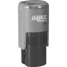 Stamp, Self-Inking, Custom Round, Refillable Ink Pad, 5/8", Gray