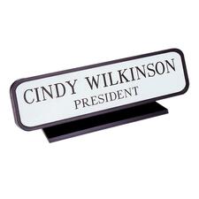 Designer Desk Sign, 2"x8", Black Frame