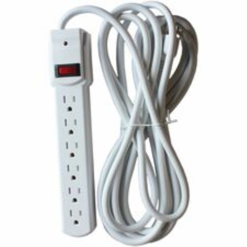 Strip Surge Protectors, 1080 Joules, 6 Outlets, 15' Cord, Putty
