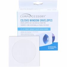 CD/DVD Window Envelopes, 5"x5", 100/BX, White