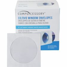 CD/DVD Window Envelopes, 5"x5", 250/BX, White