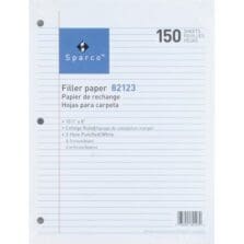 Filler Paper, College-Ruled, 16lb., 10-1/2"x8", 150/PK, WE