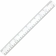 Standard Plastic Ruler, 12" Long, Holes for Binders, Clear