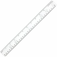 Standard Plastic Ruler, 12" Long, Holes for Binders, Clear