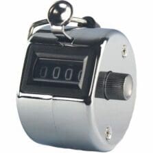 Tally Counter, w/ Finger Ring, 4 Figure, Steel, Silver