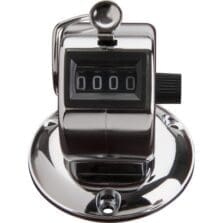 Tally Counter With Base, Steel, Chrome-plated, Silver