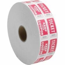 Ticket Roll, Double w/Coupon, 2000/RL, Red