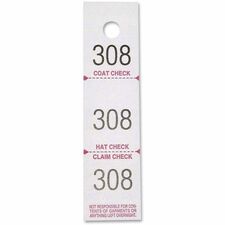 Coat Check Tickets, 3-Part, 500/PK, White