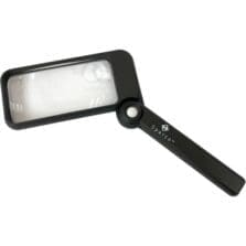 Rectangular Magnifier, 2X Main W/4X Bifocal, 2"x4", Black