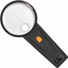 Illuminated Magnifier, Round, 2X Main/4X Bifocal, 3" Dia., BK
