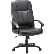 Executive High-Back Chair, 26"x29-1/2"x49-13/16", Black Lthr.
