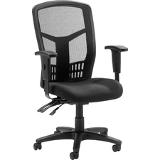 High-Back Chair, Exec, Mesh, 28-1/2"x28-1/2"x45", Black