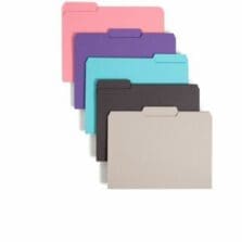 Interior Folders, 1/3 Ast. Tabs, Letter, 100/BX, Assorted
