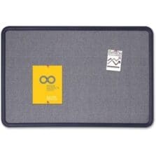 Bulletin Board, Fabric Surface, 48"x36", LBE/Navy Frame