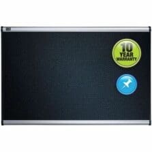 Prestige Black Embossed Foam Bulletin Board, 72" x 48", Black Surface, Silver Aluminum/Plastic Frame