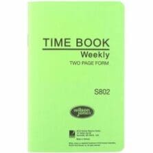 Time Book, Pocket Size, Weekly/2 Page, 6-3/4"x4-1/8", White