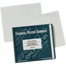 Check Registry, 8-3/4"x10", 1000 Entries, Green Ink/White Paper
