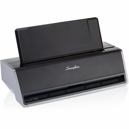28-Sheet Commercial Electric Three-Hole Punch, 9/32" Holes, Black/silver