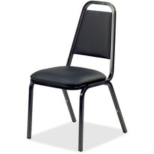 Stacking Chair, 18"x22"x34-1/2", 4/CT, Black/Black Frame