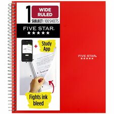 1-Subject Notebook, 8"x10-1/2", Red