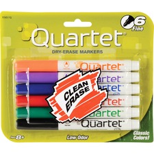 Dry-Erase Markers, Low Odor, Fine Point, 6/ST, Assorted