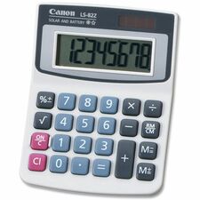 8-Digit Calculator, Lrg LCD, Dual Power, 3-1/2"x4-3/8"x1/4"