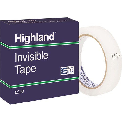 INVISIBLE PERMANENT MENDING TAPE, 3" CORE, 0.75" X 72 YDS, CLEAR