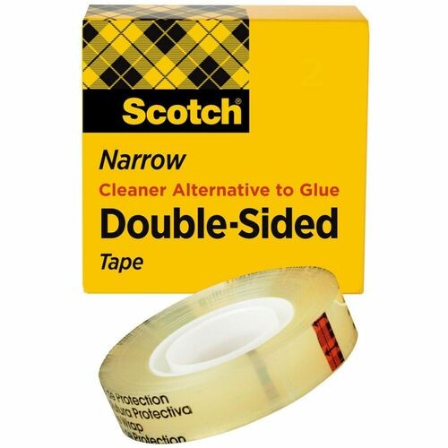 DOUBLE-SIDED TAPE, 1" CORE, 0.5" X 75 FT, CLEAR